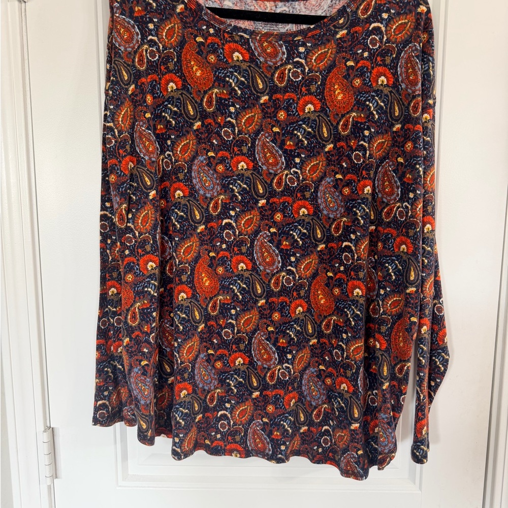 Westbound Multicolor Paisley Long Sleeve Top